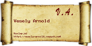 Vesely Arnold névjegykártya