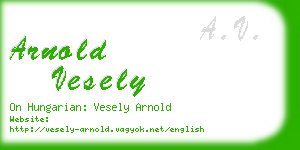 arnold vesely business card